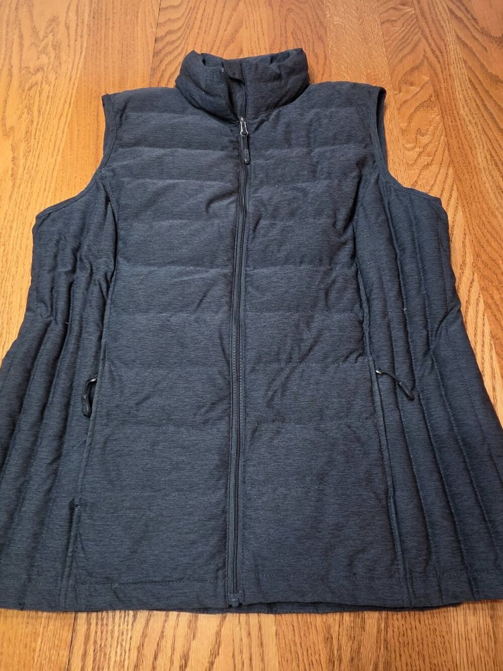 HeatKeep Puffer Quilted Vest Black Full Zip with Pockets Women Size Large